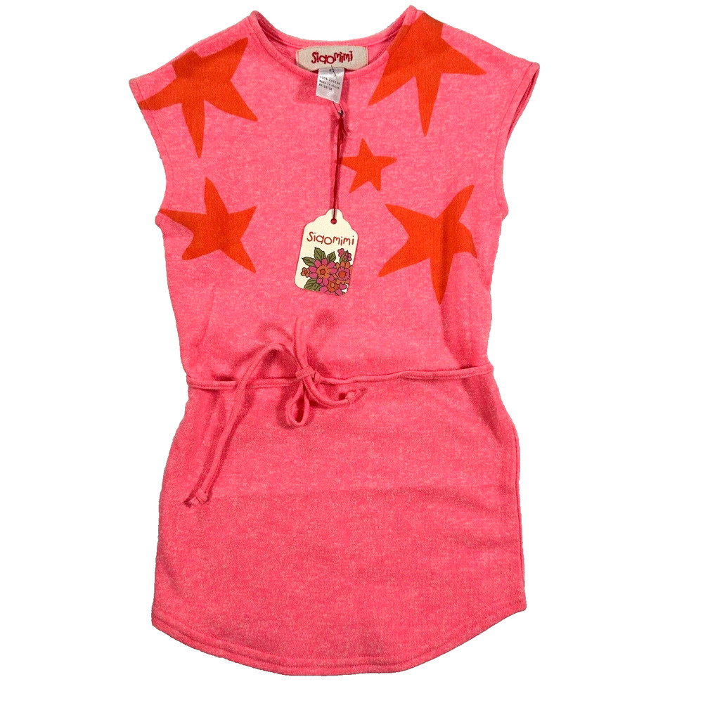 Siaomimi Toddler 2T Dress Pink Sleeveless Star Print Belted Shift New